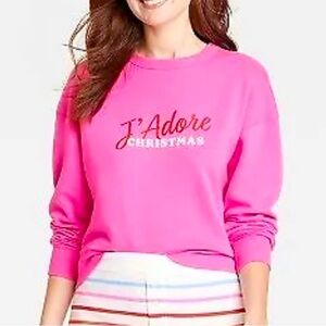 Women's J'Adore Christmas Pink Sweatshirt - Wondershop NWT size 1X